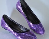 Lilac Purple Sequin Slipper Ballet Flats
