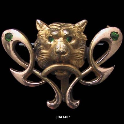 Antique Lion Head Pin Pendant Victorian
