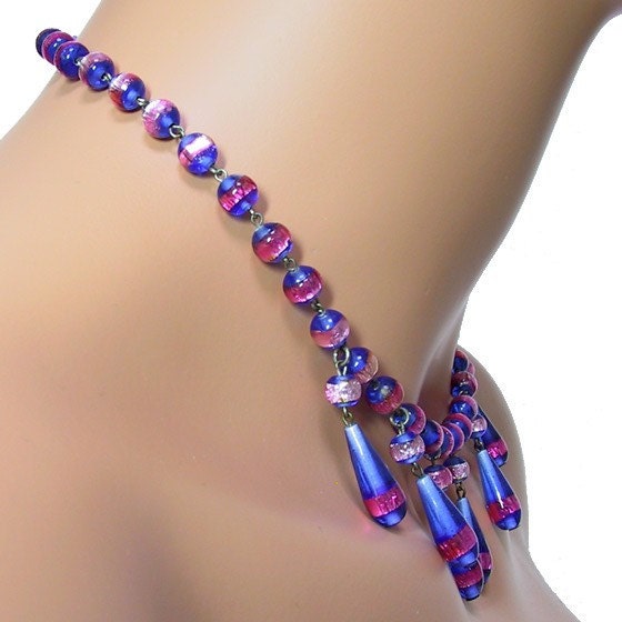Art Deco Czech Necklace Lampwork Beads Vintage 1920s