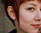 white stud earrings