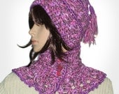 Spiral Beanie Cowl Scarf Set, 2 instant Digital Crochet Patterns PDF download