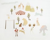 Wall Decals Circus (Reusable and removable fabric stickers, not vinyl) - Faraway Circus