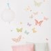 Wall Decals Butterflies (Reusable and removable fabric stickers, not vinyl) - Butterflies (girly)