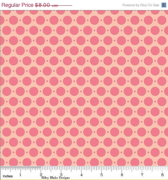 On Sale Reserved  Pink on Pink Dots - Riley Blake Sweet Nothings - 6 yd