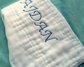 On Sale Boy Burp Cloth- Blue Name  Embroidered Personalized Cloth Diaper
