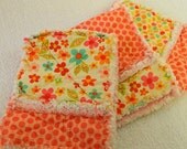 On Sale Flower Burp Cloths Pink Dots Rag Style - set of 3
