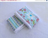 On Sale Blue & Pink Burp Cloths - Flowers
