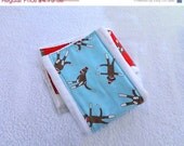 On Sale Boy Burp Cloth- Blue & Brown Sock Monkey Cloth Diaper