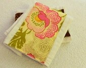 On Sale Pink Flower Burp Cloth on  Pale Yellow