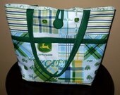 On Sale Boys Diaper Bag - John Deere Blue & Green Personalized Tote