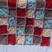 Sock Monkey Baby Rag Quilt - Blue, Red, Brown and Yellow