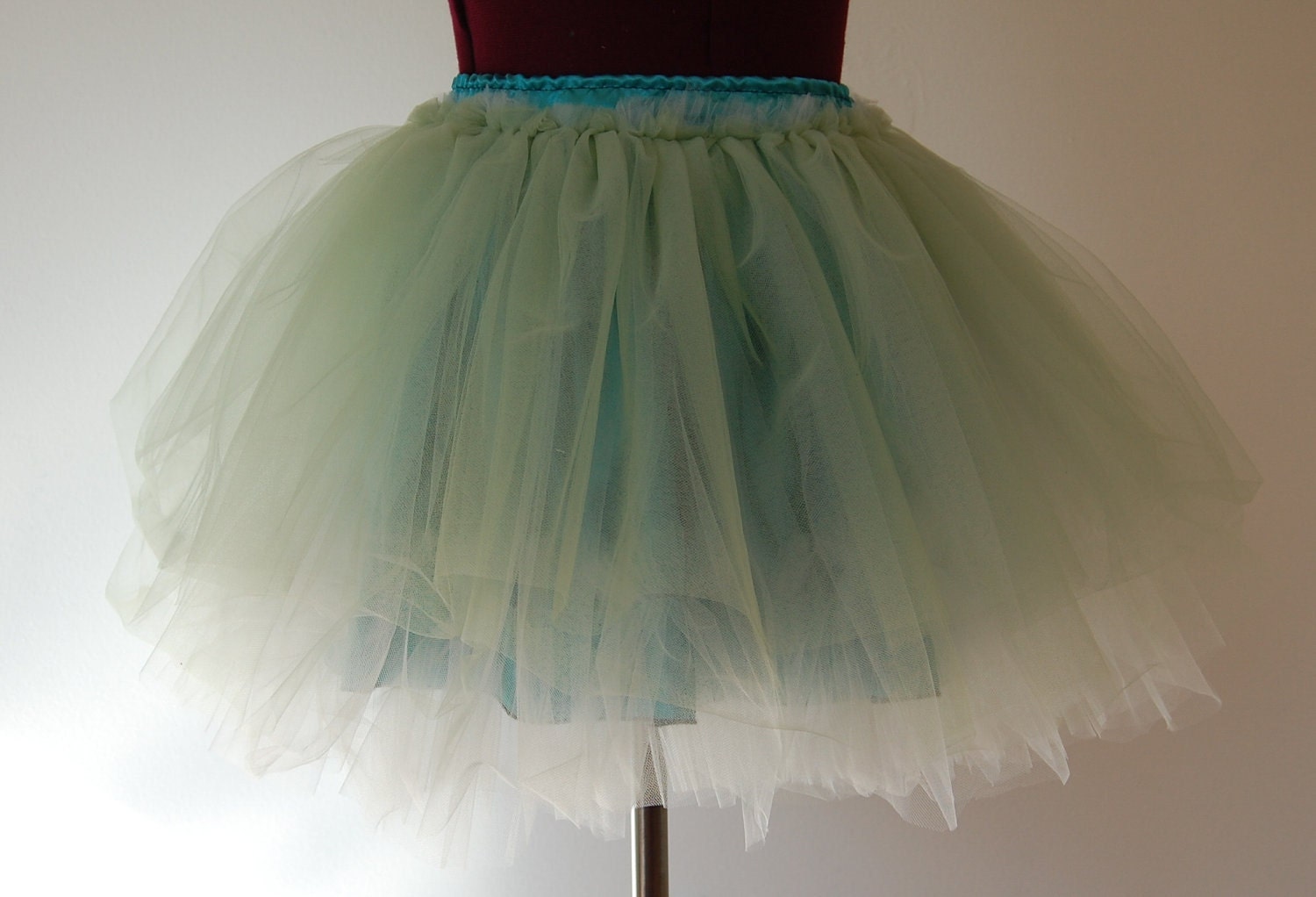Spring green Mini Marie Antoinette rococo Victorian inspired dress with tutu 26 inch waist