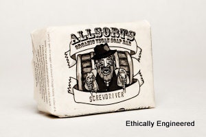 Vegan Organic Allsorts Liquor Scented Soap Bars -- The Screwdriver -- Orange Zing with All Natural Ingredients Made in America