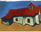 Church at Pilar - Archival Print from Original Watercolor 7.25 x 9.75 inches with border