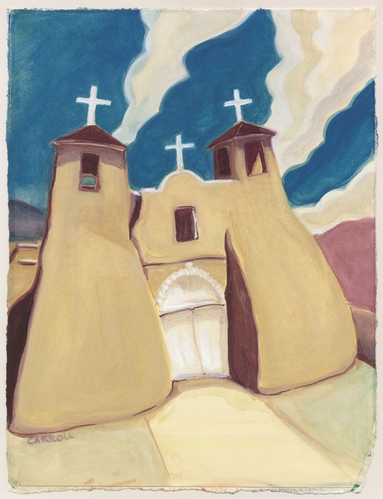 San Francisco de Asis Archival Print from Original Watercolor 7.25 x 9.75 inches with border