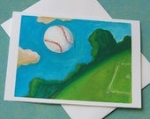 Out of the Park - Mini Print/Art Card Print from Original Watercolor