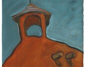 Detail at Rancho de Taos - Archival Print from Original Watercolor 7.25 x 9.75 inches with border