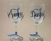 Custom Personalized Wedding Toasting Glasses for Bride and Groom