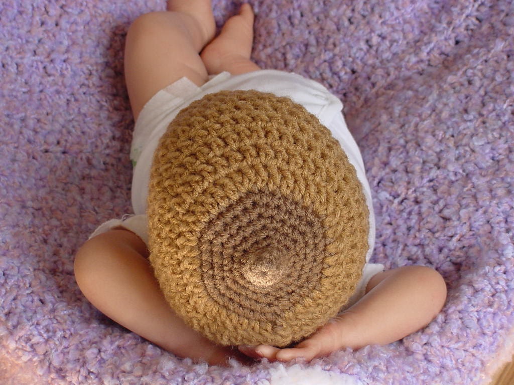 Booby Beanie Newborn to 3 Months, Brown Boob Beanie