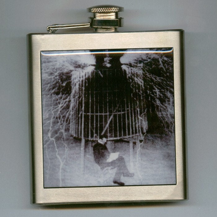 Nikola Tesla's Coil Tesla Liquor Hip Flask Stainless Steel