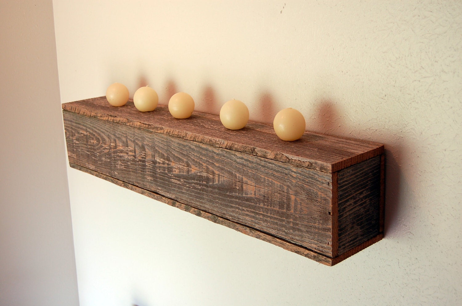 Farmhouse Box Shelf. Floating Wood Shelf. Recycled Cedar Wood 30x6x7 Wall Shelf. Floating Shelf. Wooden Book Shelf. Wall Shelf Hanging