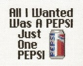 PATTERN - Suicidal Tendencies Pepsi Cross Stitch Pattern