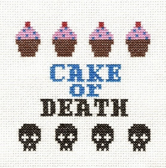 PATTERN - Eddie Izzard - Cake or Death Cross Stitch