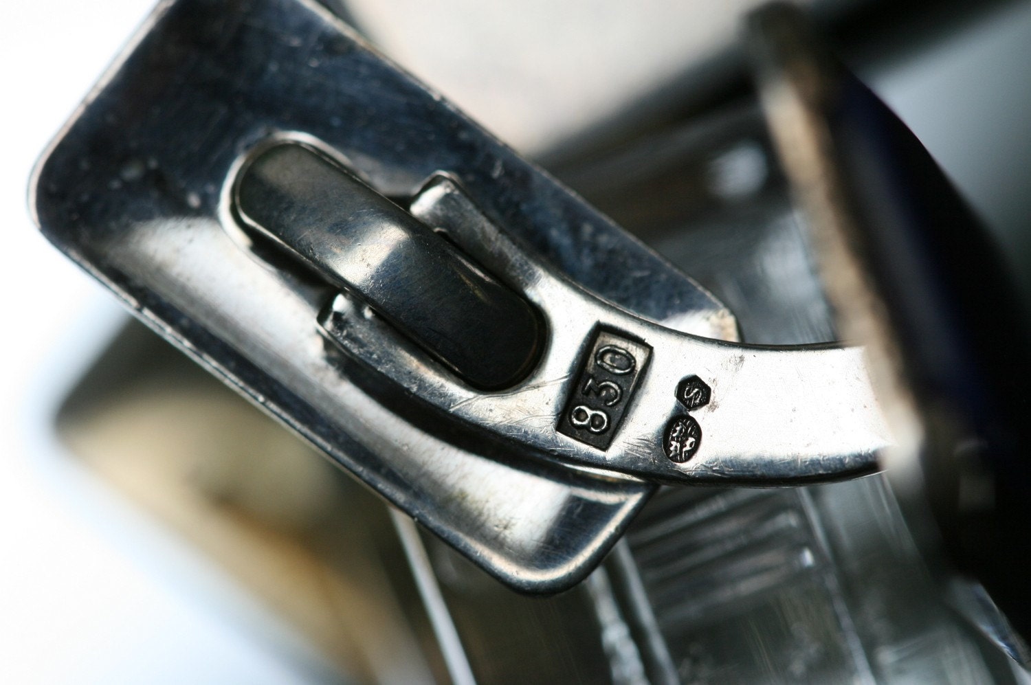 Cufflinks- Vintage Silver and  Blue Stone