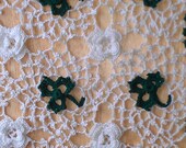 Shamrock and Flower crochet thread doily