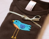 Tweet Bird Baby Shirt - One Piece American Apparel - Chocolate Brown or White