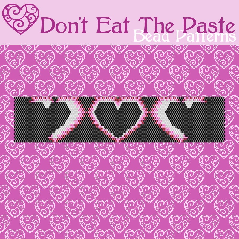 Heart Eclipse Bracelet Pattern- odd count peyote limited edition
