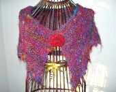 Sale/READY TO SHIP/ Handmade Crochet and Knitted Neck Warmer/ Scarflette / Collar /Cowl /  in recycle sari silk