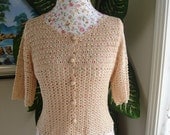 SALE 50% OFF/ Ready to ship/Handmade Peach top/ Crocheted size Small