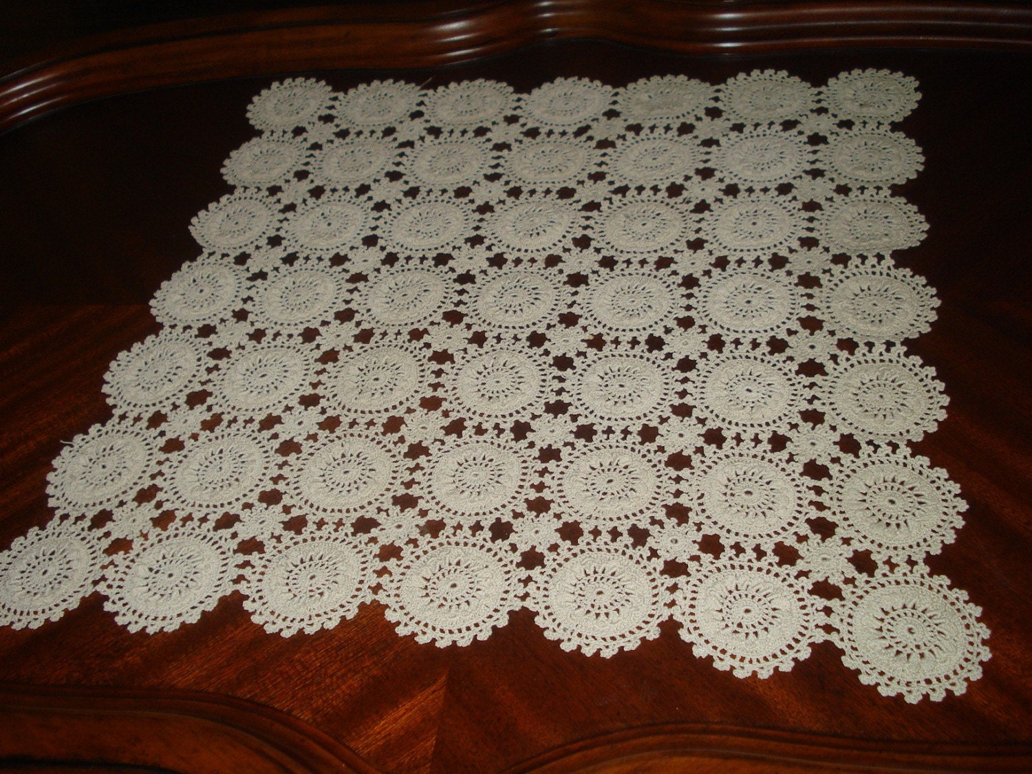 Read to be shipped Crochet Lace Table Runner/ Doily