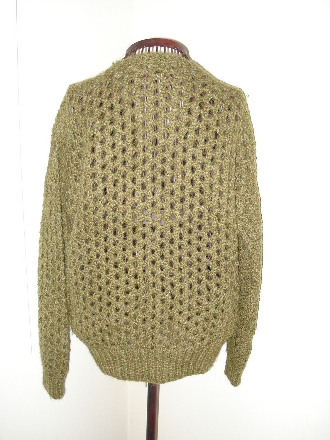 For the Mr or Mrs/Ms/ Ready to ship /GORGEOUS Handmade Knitted green Luxury Mohair Sweater/Size small to large