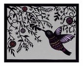 Hummingbirds, Sing to Me - Cut Paper Art Print