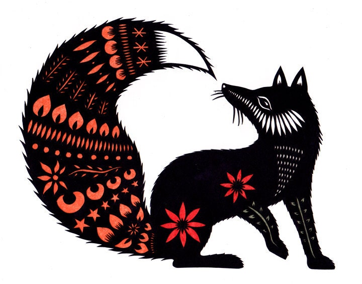 Fox Tale - Cut Paper Art Print