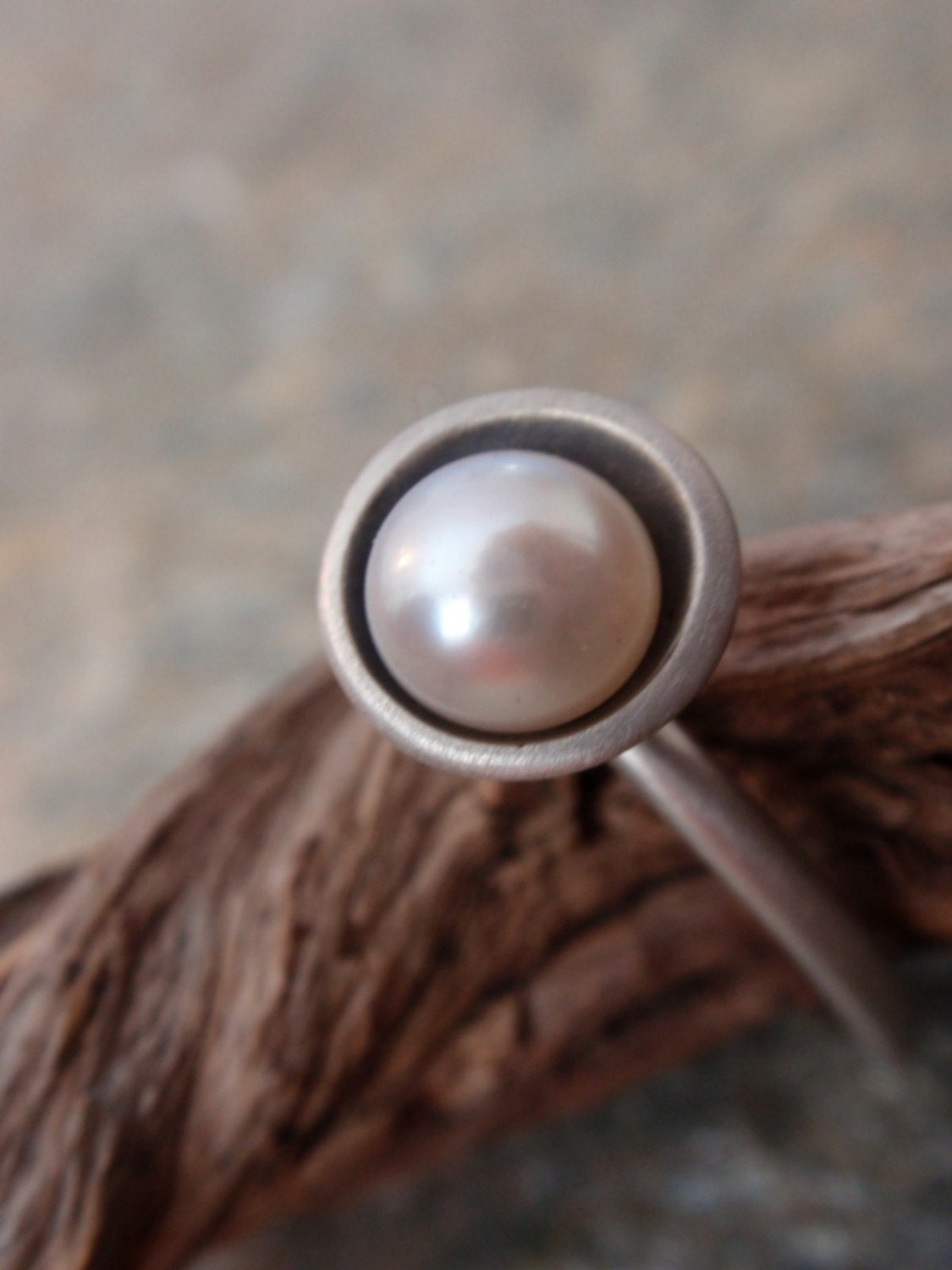 freshwater pearl ring in sterling silver - made to order
