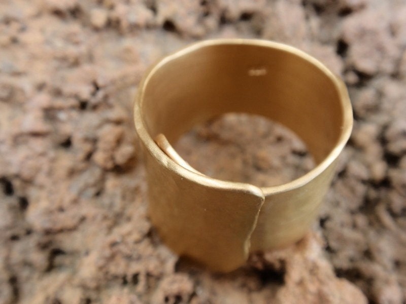 Hammered wrap ring sterling silver 24k gold plated
