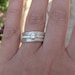 engagement ring set in sterling silver - 4mm natural white topaz gemstone - stacking rings set of 3 - made to order