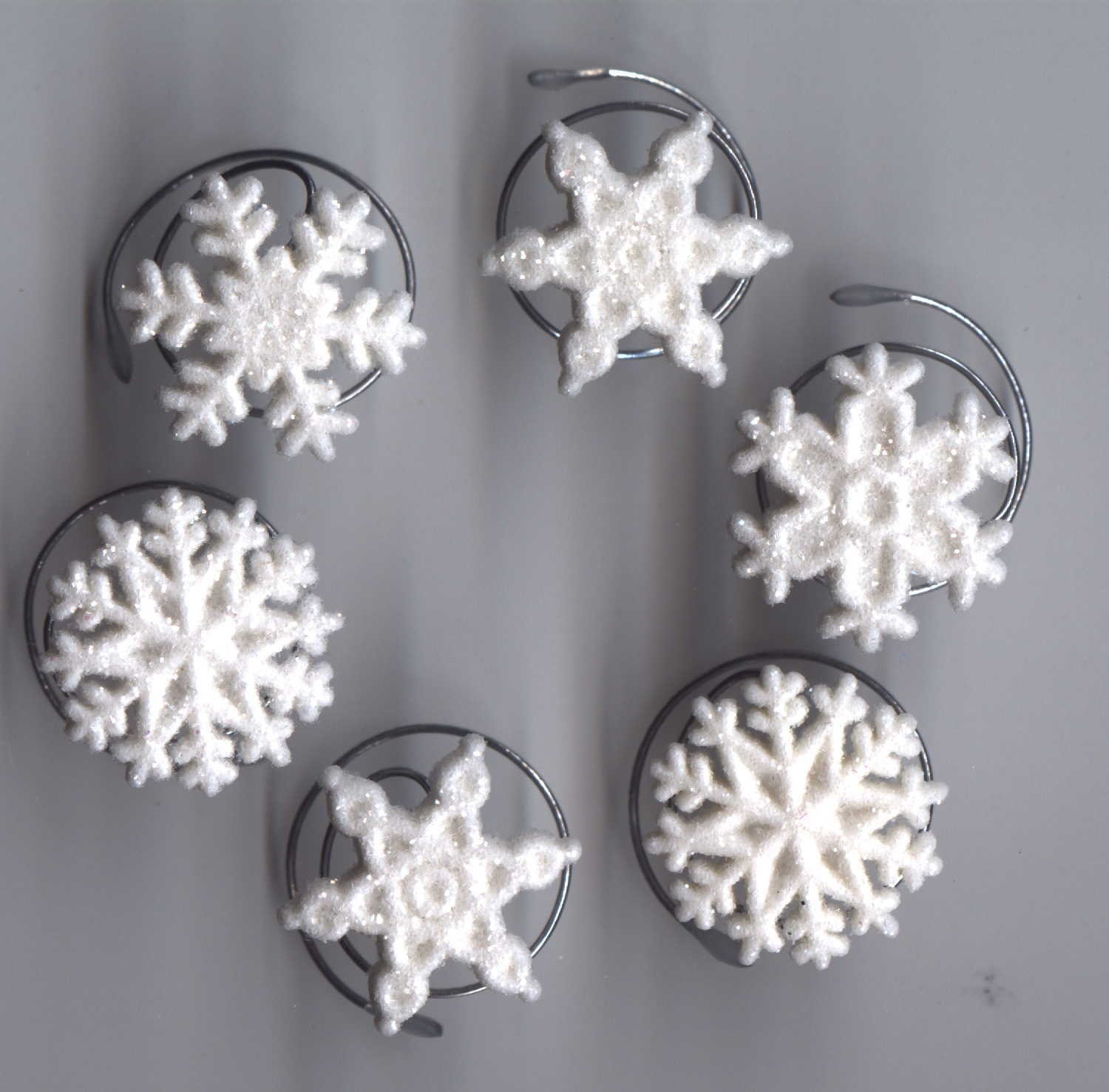 Snowflake Hair Swirls in White Glitter