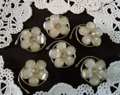 Springtime Flower Hair Swirls Twists  Spins or  Coils in Dazzling Ivory Acrylic