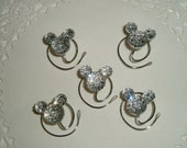 MOUSE EARS Hair Swirls for Wedding in Dazzling Clear Acrylic