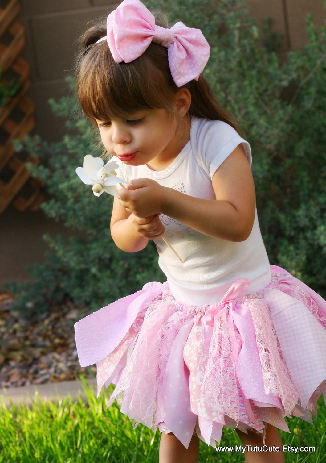 Fabric Scraps Tutu Skirt Pretty in Pink MADE TO ORDER size Newborn to 4T
