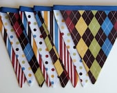 Argyle Fabric Banner Baby Bunting Birthday Banner Party Flags