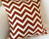 Chevron Pillow Cover Zig Zag Stripe Rust Decorative Throw Pillow 18x18 Inch Cushion Accent