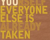 Typography Print Art "BE YOU" 11x14 Typography Print Poster, Positive Message Typography Art, Positive Message Wall Decor