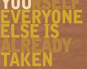Typography Print Art "BE YOU" 11x14 Typography Print Poster, Positive Message Typography Art, Positive Message Wall Decor
