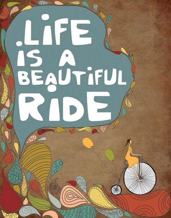 Typographic Print, Typography Giclee Print, Bicycle Poster, Inspirational Giclee Print, Antique Bicycle, Inspirational Vintage Bike Decor