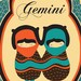 Gemini Zodiac Sign Drawing Art Print, Astrological Illustration of "GEMINI" 8x10 Modern Artwork, Gemini Constellation / Horoscope Poster,
